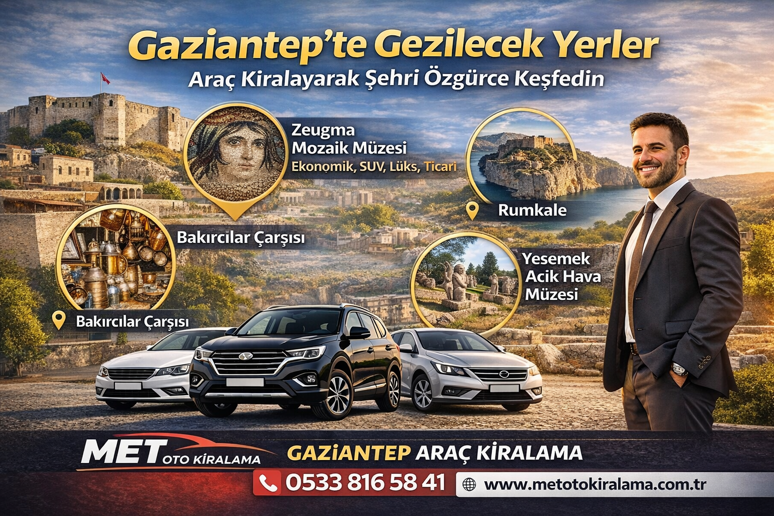 Gaziantep te Gezilecek Yerler Araç Kiralayarak Şehri Özgürce Keşfedin